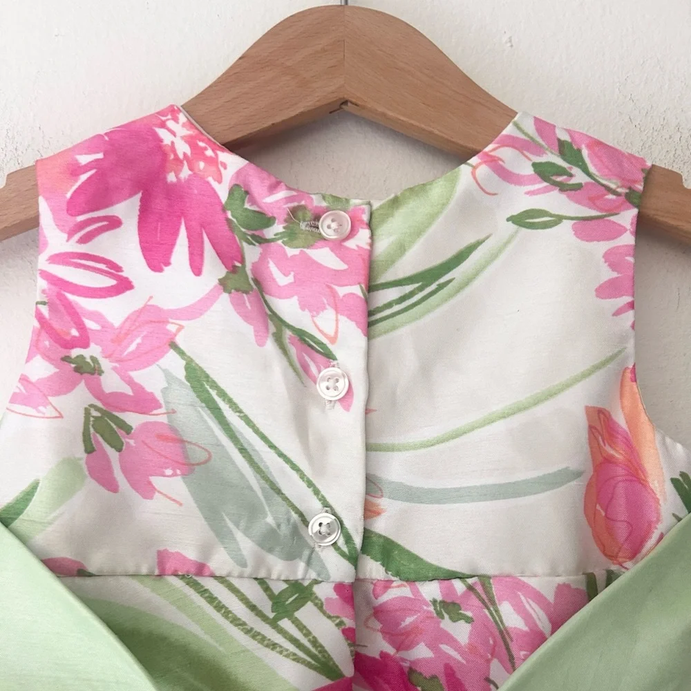 George Rose Knot Pink and Green Floral Kids Girls 24 Months Dress